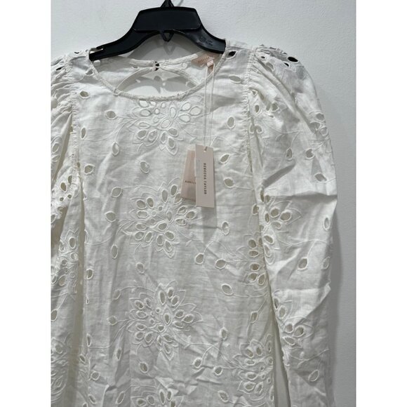 NWTD Rebecca Taylor Size 8 Sarah Embroidered Shift Dress Color Gardenia MSRP$345 - Picture 12 of 13